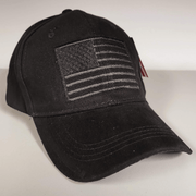 Patriotic Flag Patch Embroidered Hat (Blackout) - PatriotDepot.com