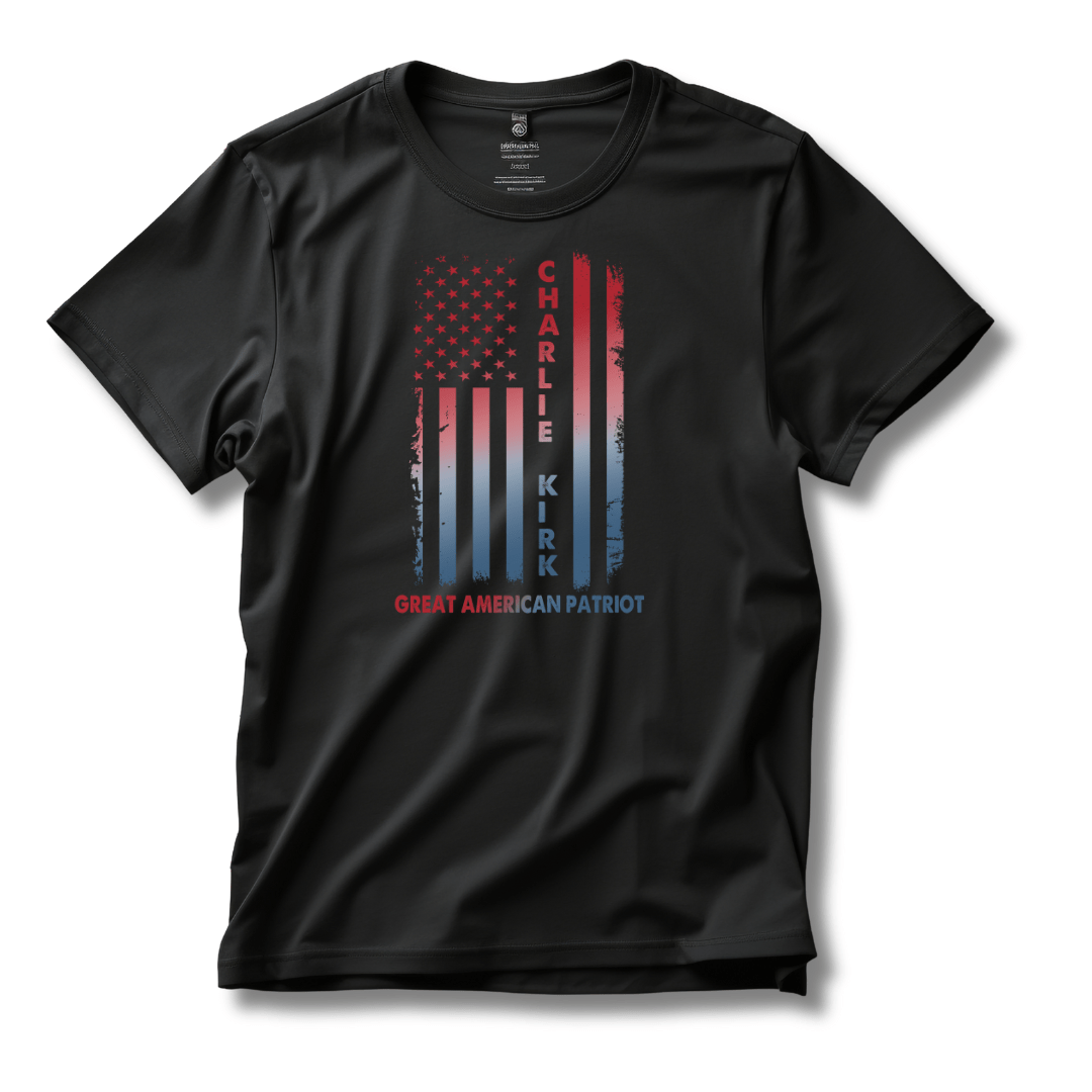 Patriotic "Great American Patriot" Charlie Kirk T-Shirt - PatriotDepot.com