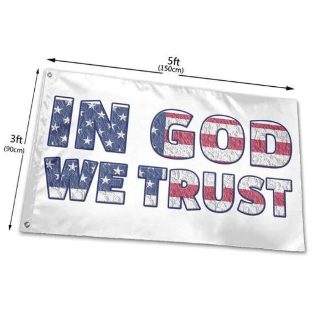 Patriotic In God We Trust 3'x5' Flag - PatriotDepot.com