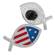 Patriotic Religious (Ichthys) Lapel Pin - PatriotDepot.com