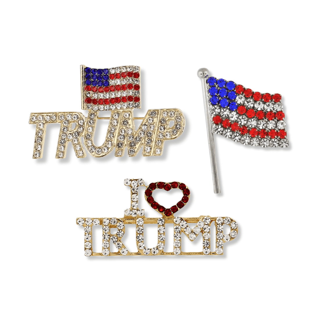 Patriotic Rhinestone Brooch bundle (3 - pack) - PatriotDepot.com