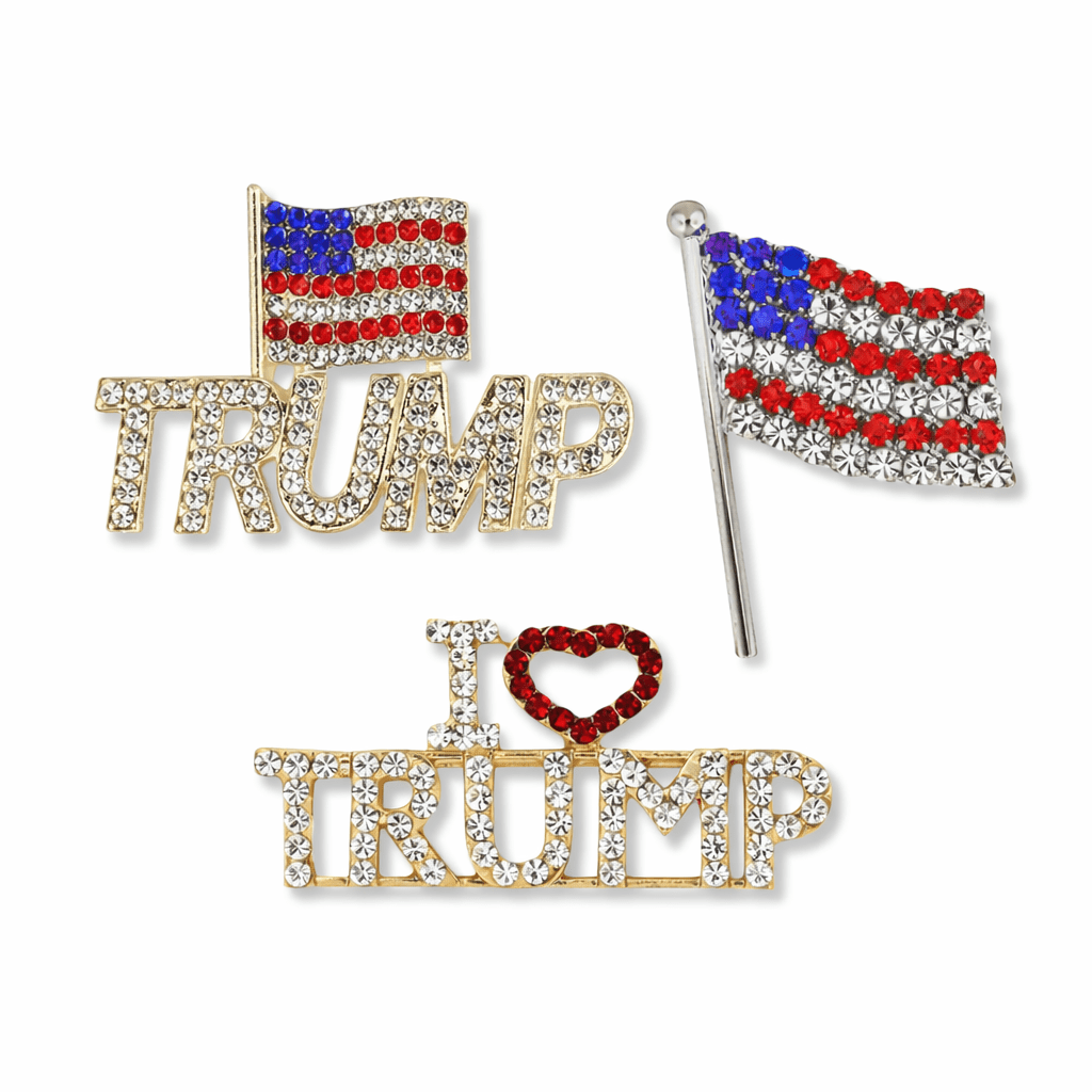 Patriotic Rhinestone Brooch bundle (3 - pack) - PatriotDepot.com