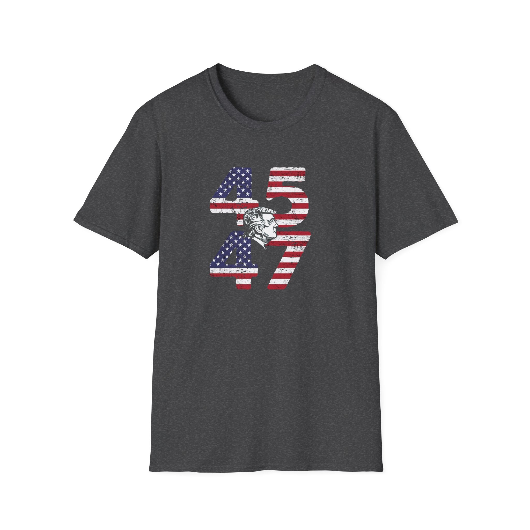 Patriotic Silhouette 45 47 Trump T-Shirt - PatriotDepot.com