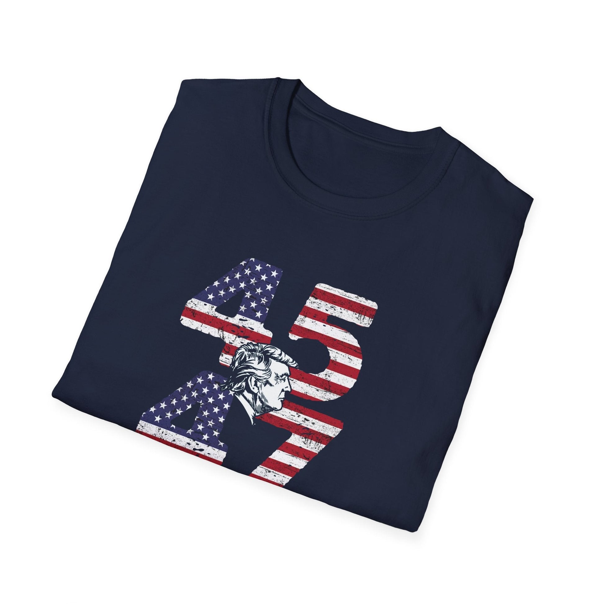Patriotic Silhouette 45 47 Trump T-Shirt - PatriotDepot.com