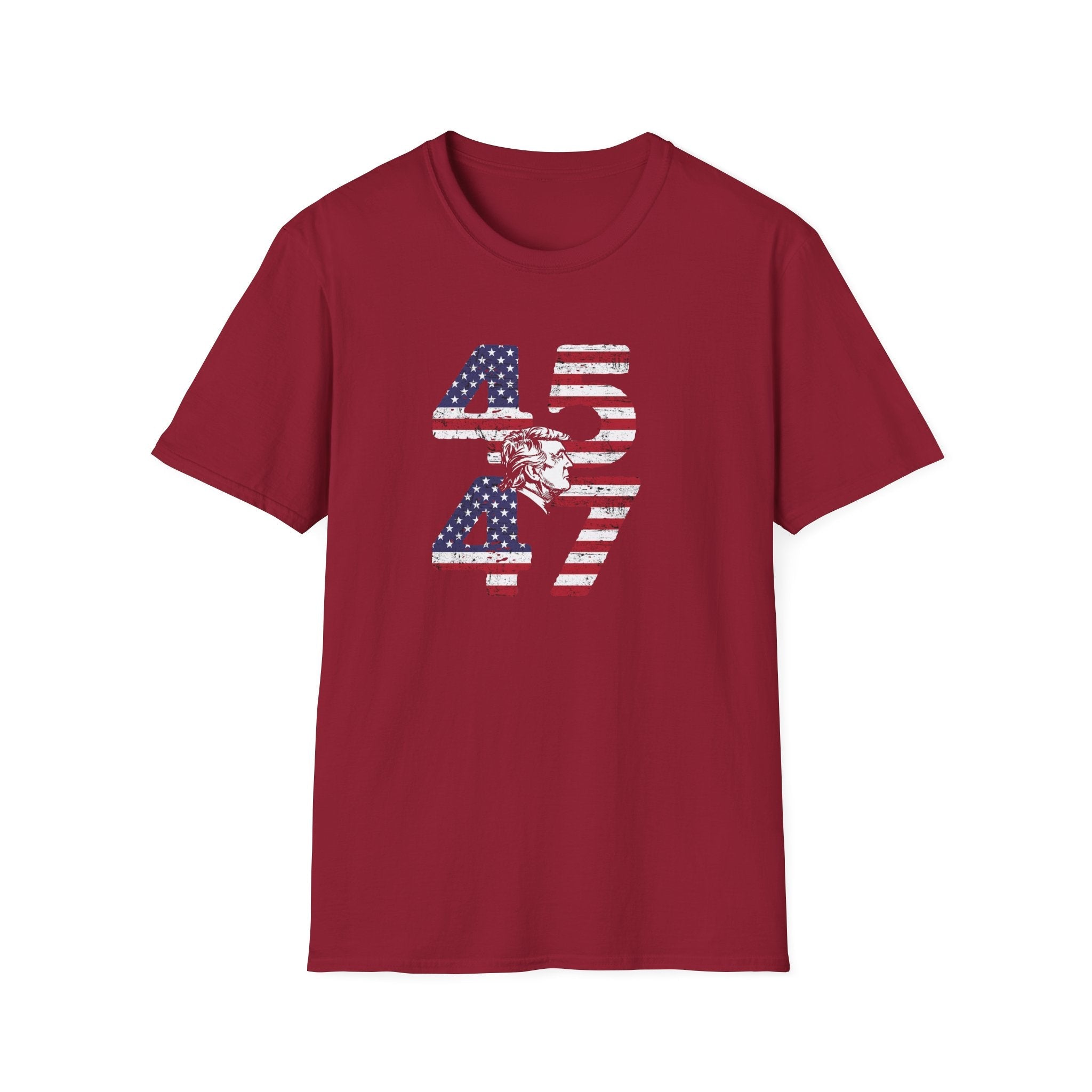 Patriotic Silhouette 45 47 Trump T-Shirt - PatriotDepot.com