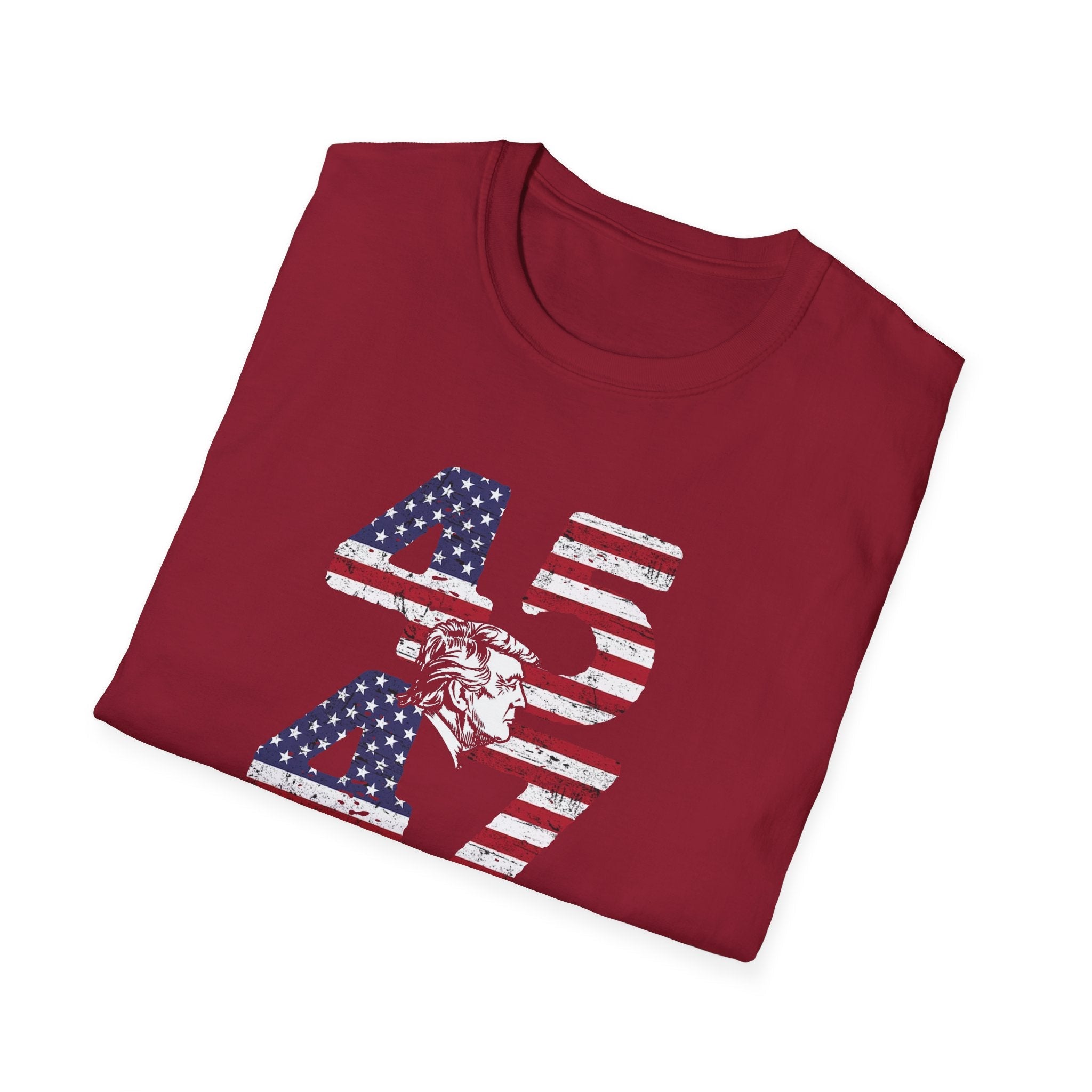 Patriotic Silhouette 45 47 Trump T-Shirt - PatriotDepot.com
