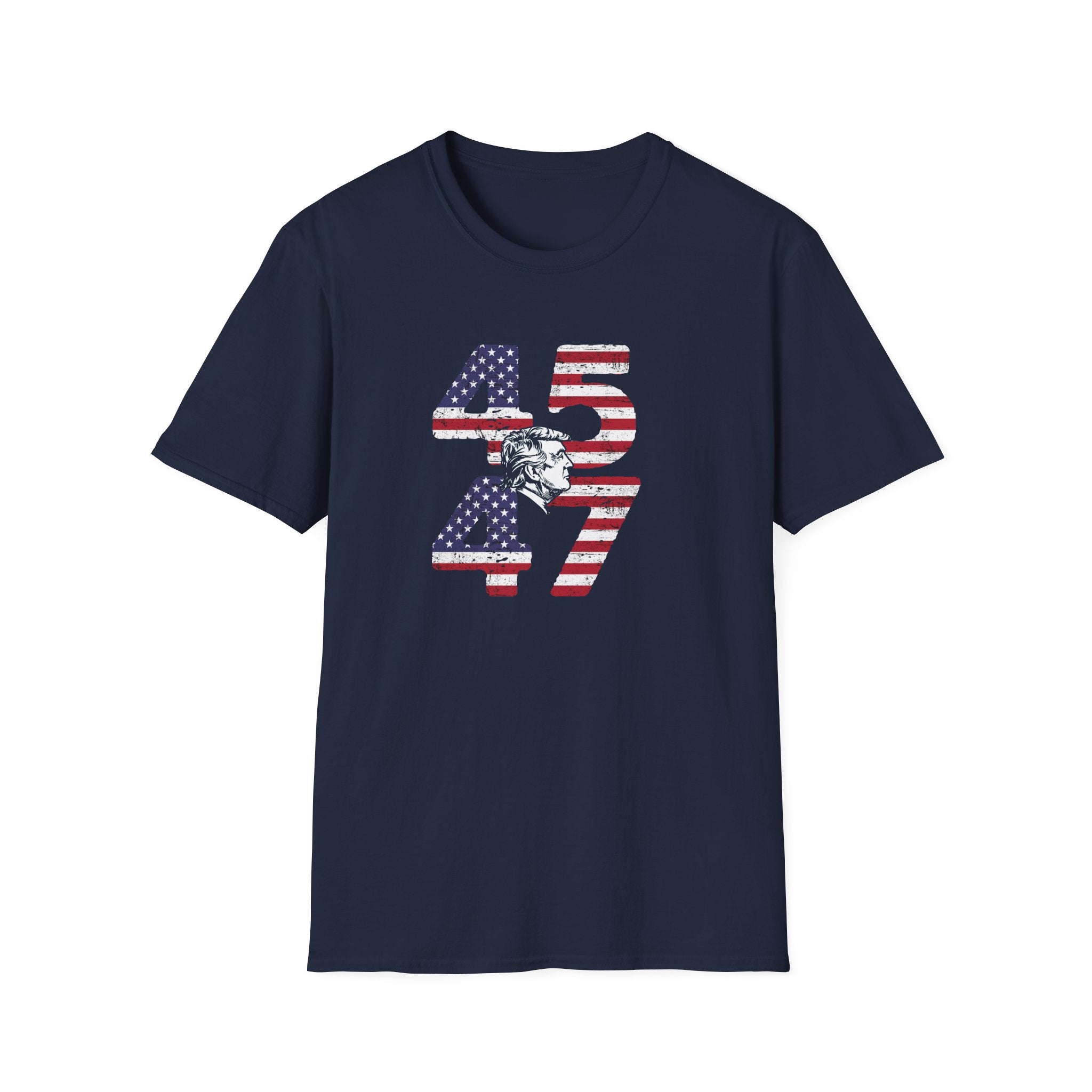 Patriotic Silhouette 45 47 Trump T-Shirt - PatriotDepot.com