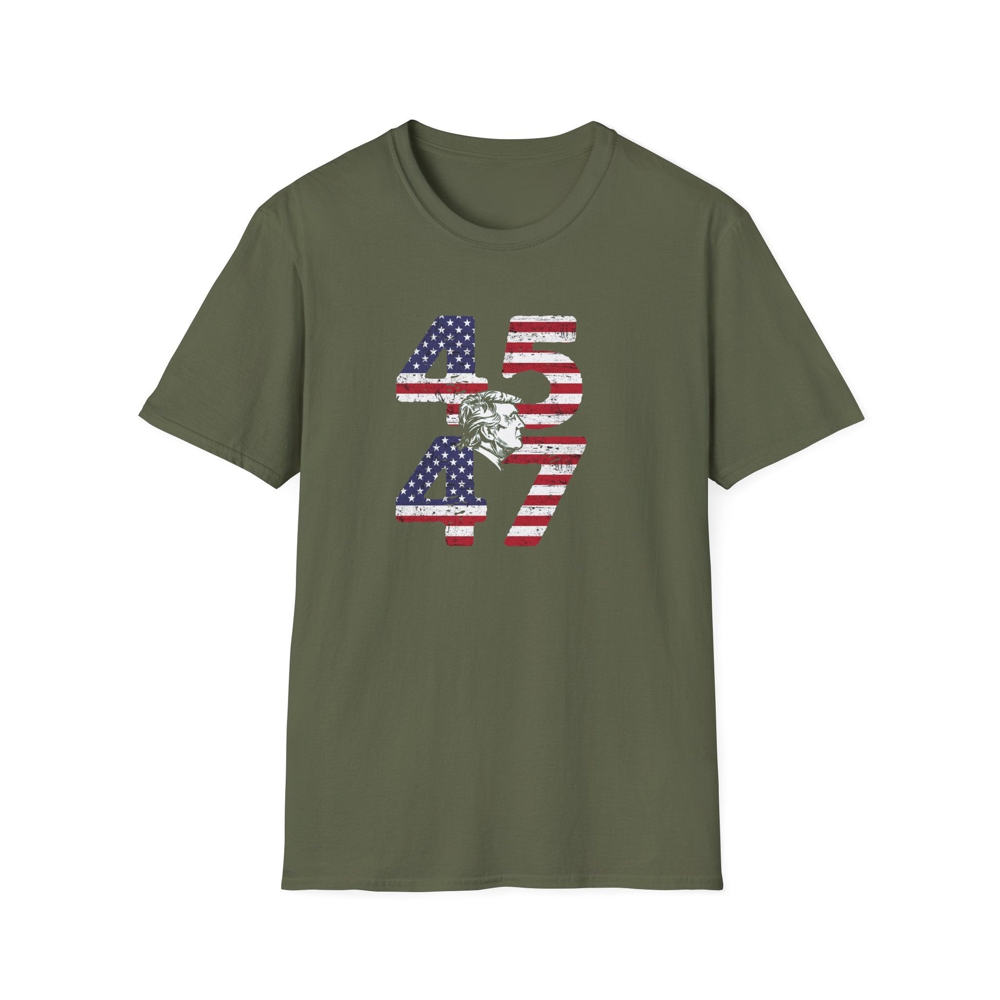 Patriotic Silhouette 45 47 Trump T-Shirt - PatriotDepot.com