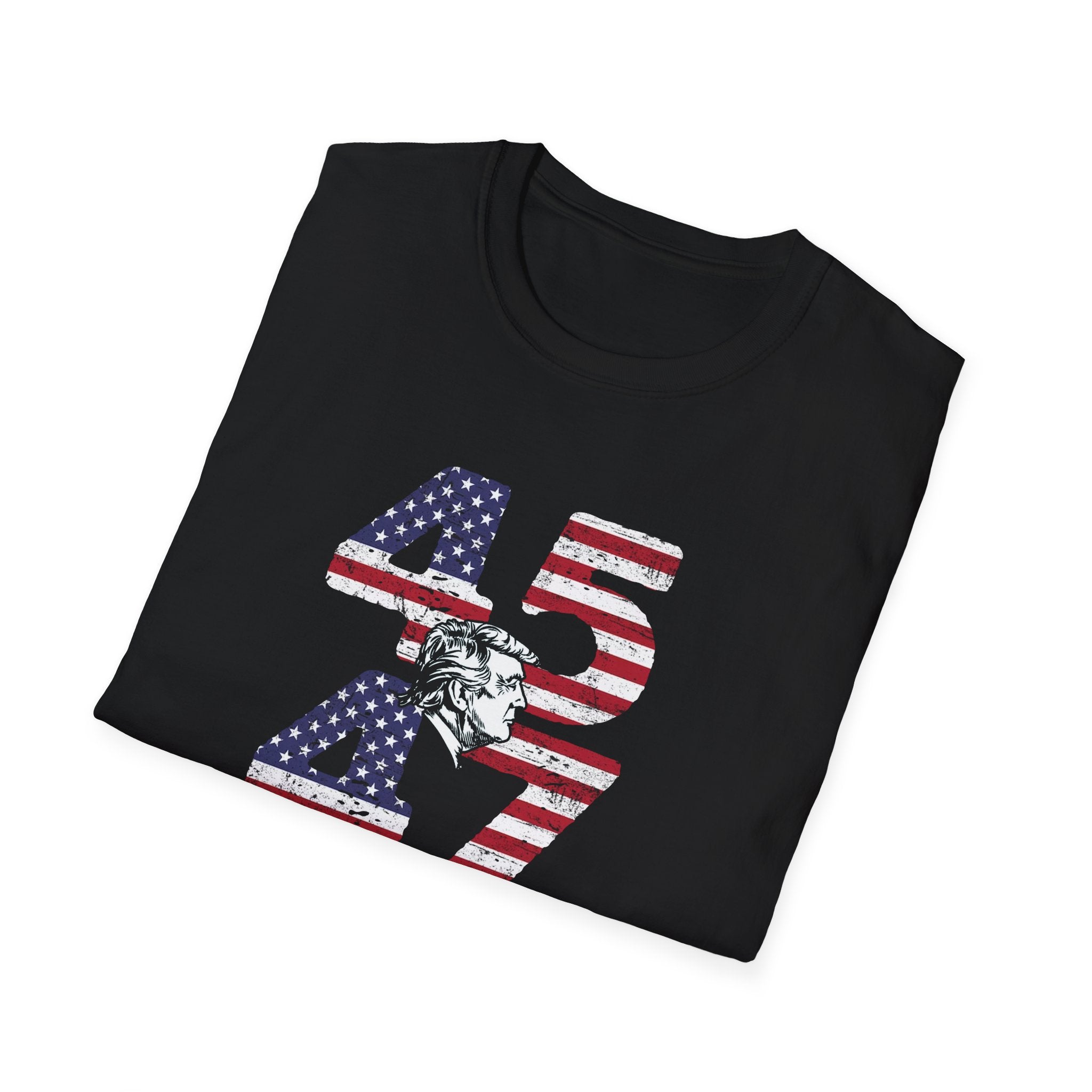 Patriotic Silhouette 45 47 Trump T-Shirt - PatriotDepot.com