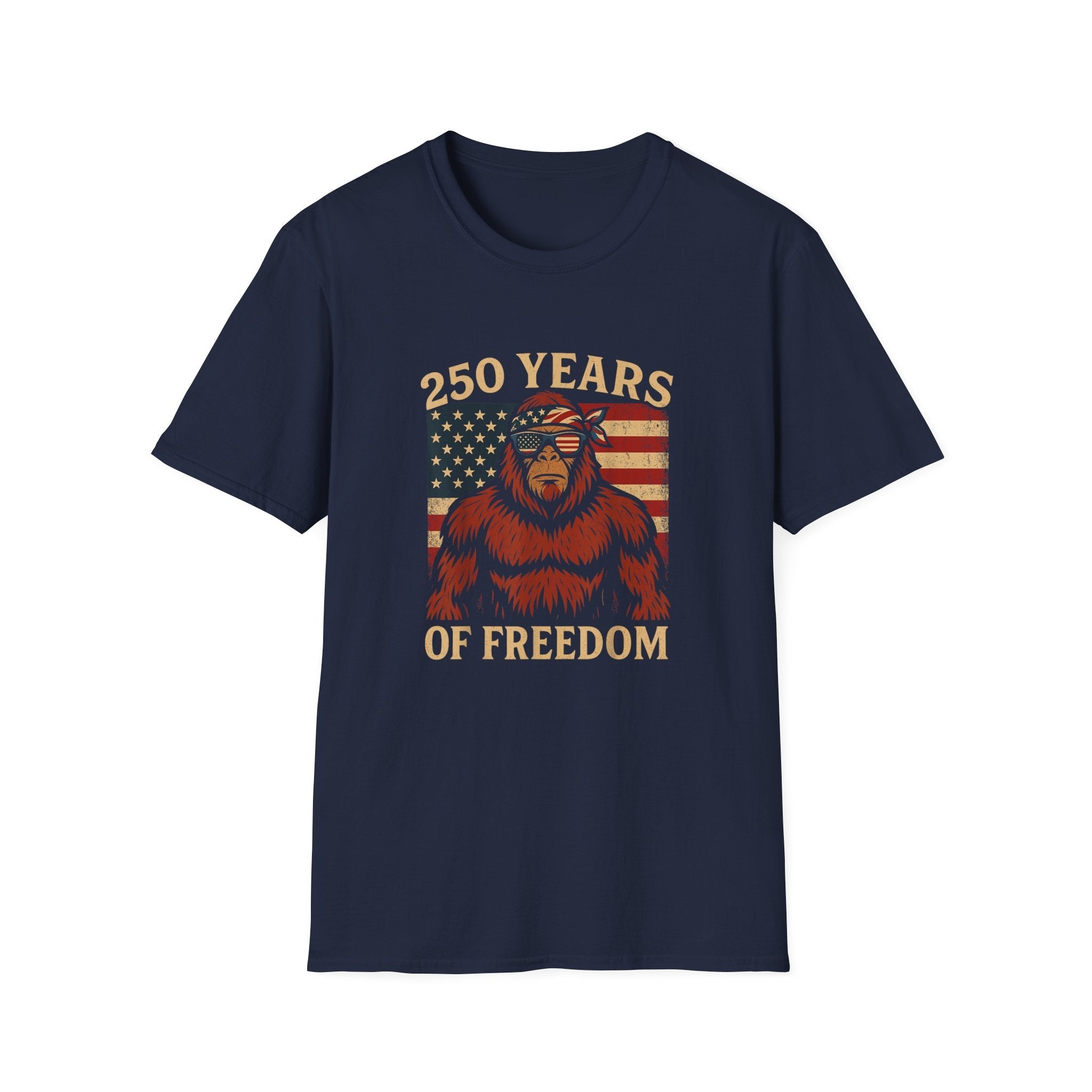 Patriotic Squatchin’ for Freedom – 250 Years Strong T-Shirt - PatriotDepot.com