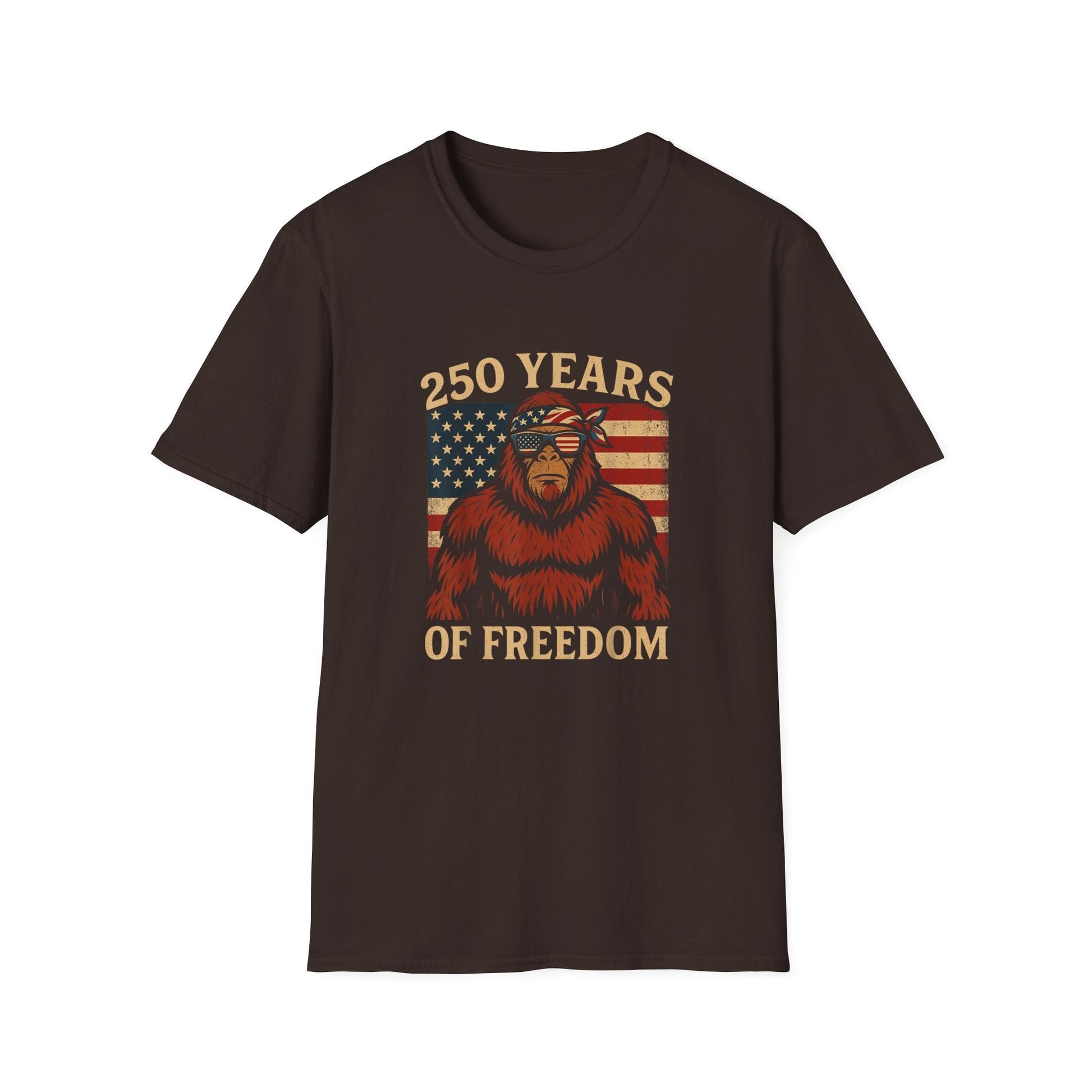 Patriotic Squatchin’ for Freedom – 250 Years Strong T-Shirt - PatriotDepot.com