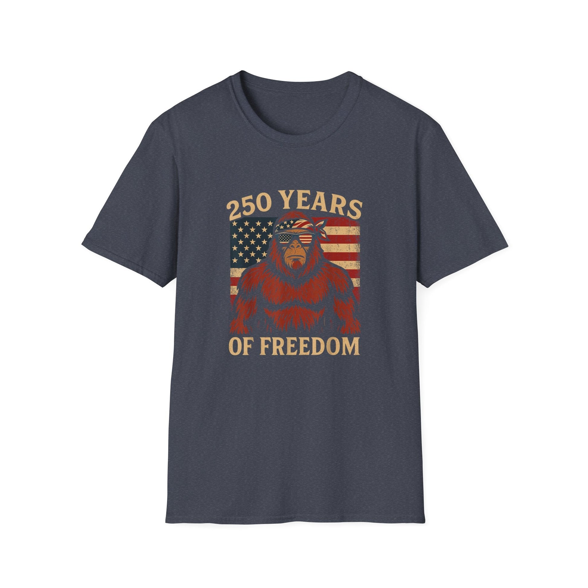 Patriotic Squatchin’ for Freedom – 250 Years Strong T-Shirt - PatriotDepot.com