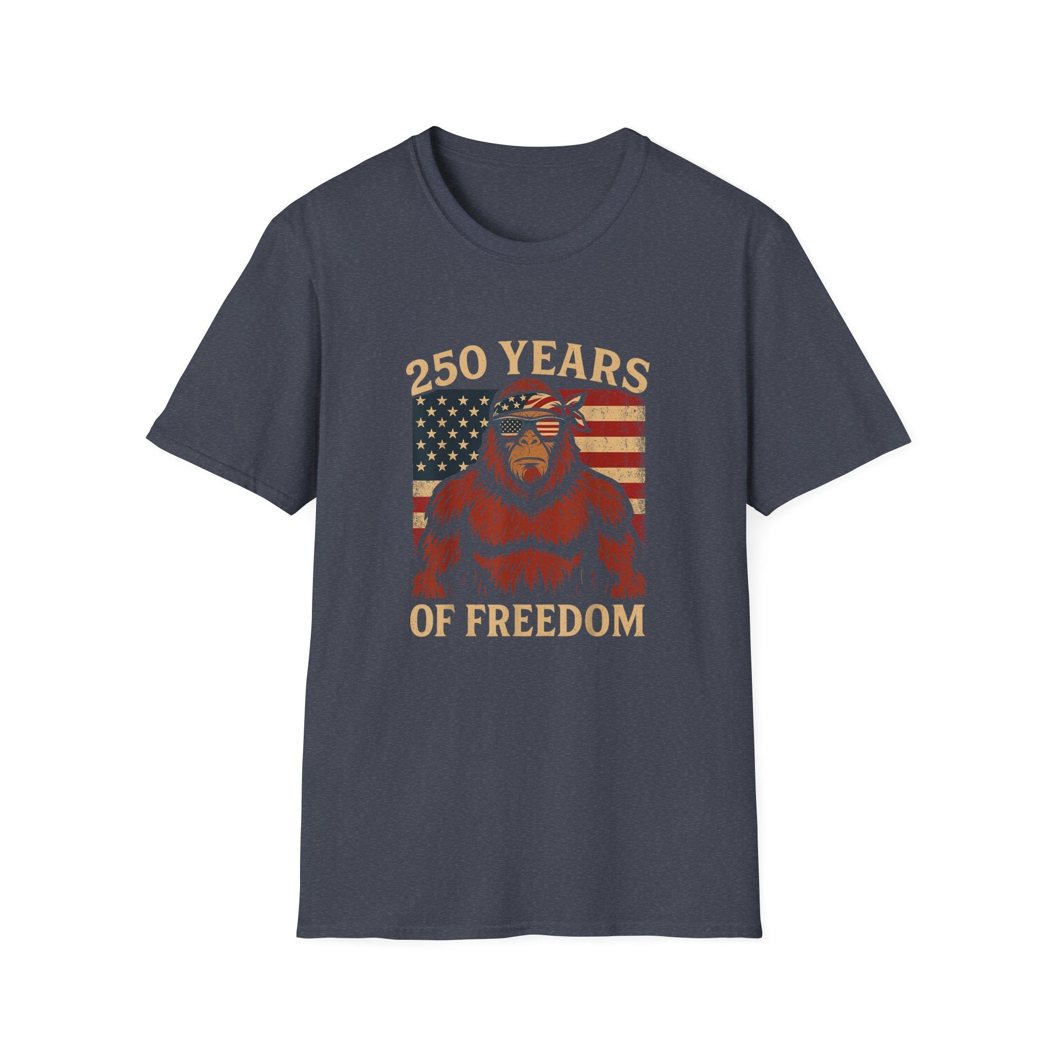 Patriotic Squatchin’ for Freedom – 250 Years Strong T-Shirt - PatriotDepot.com