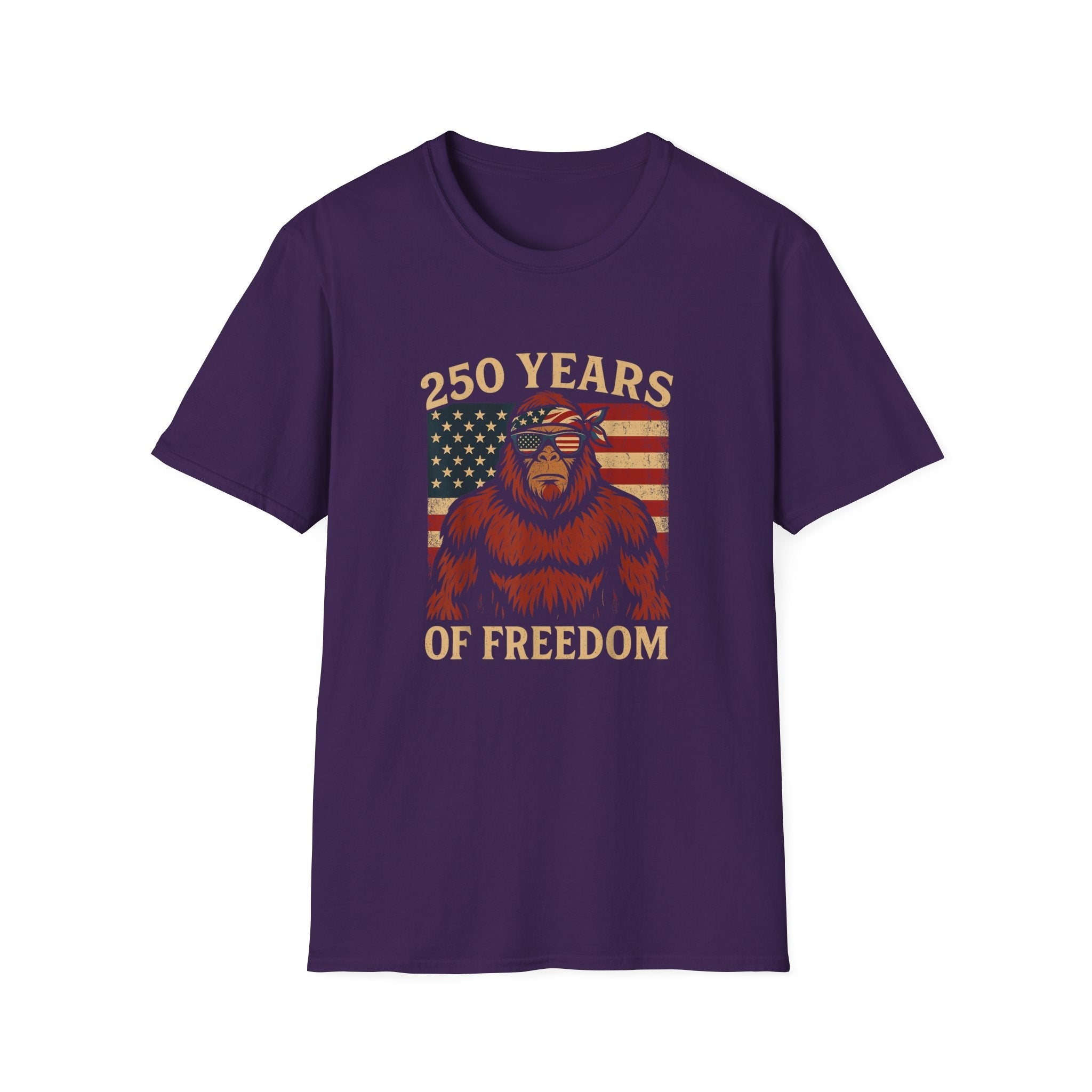 Patriotic Squatchin’ for Freedom – 250 Years Strong T-Shirt - PatriotDepot.com