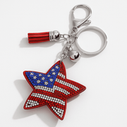 Patriotic Stars & Stripes Crystal Keychain - PatriotDepot.com