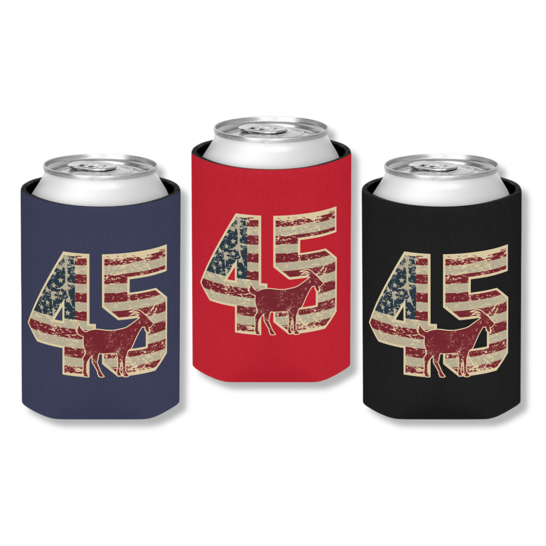 Patriotic Trump 45 G.O.A.T. Can Cooler (Exclusive) - PatriotDepot.com