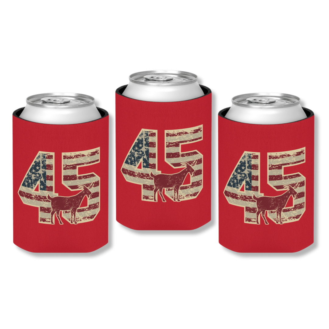Patriotic Trump 45 G.O.A.T. Can Cooler (Exclusive) - PatriotDepot.com