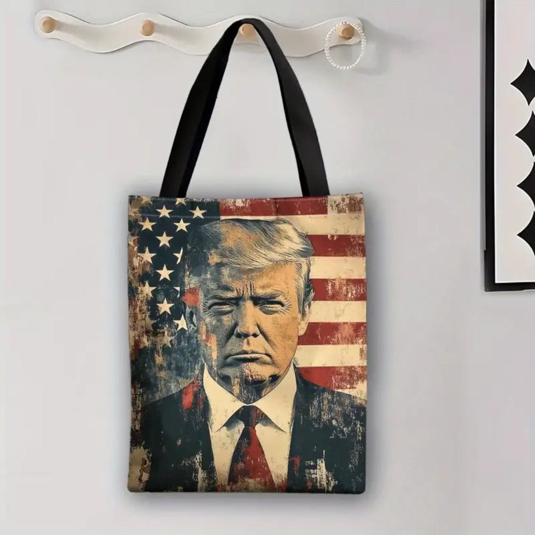 Patriotic Trump Flag Canvas Tote Bag - PatriotDepot.com