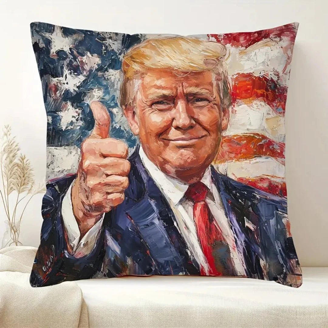 Patriotic Trump Thumbs Up Pillow Cover - PatriotDepot.com