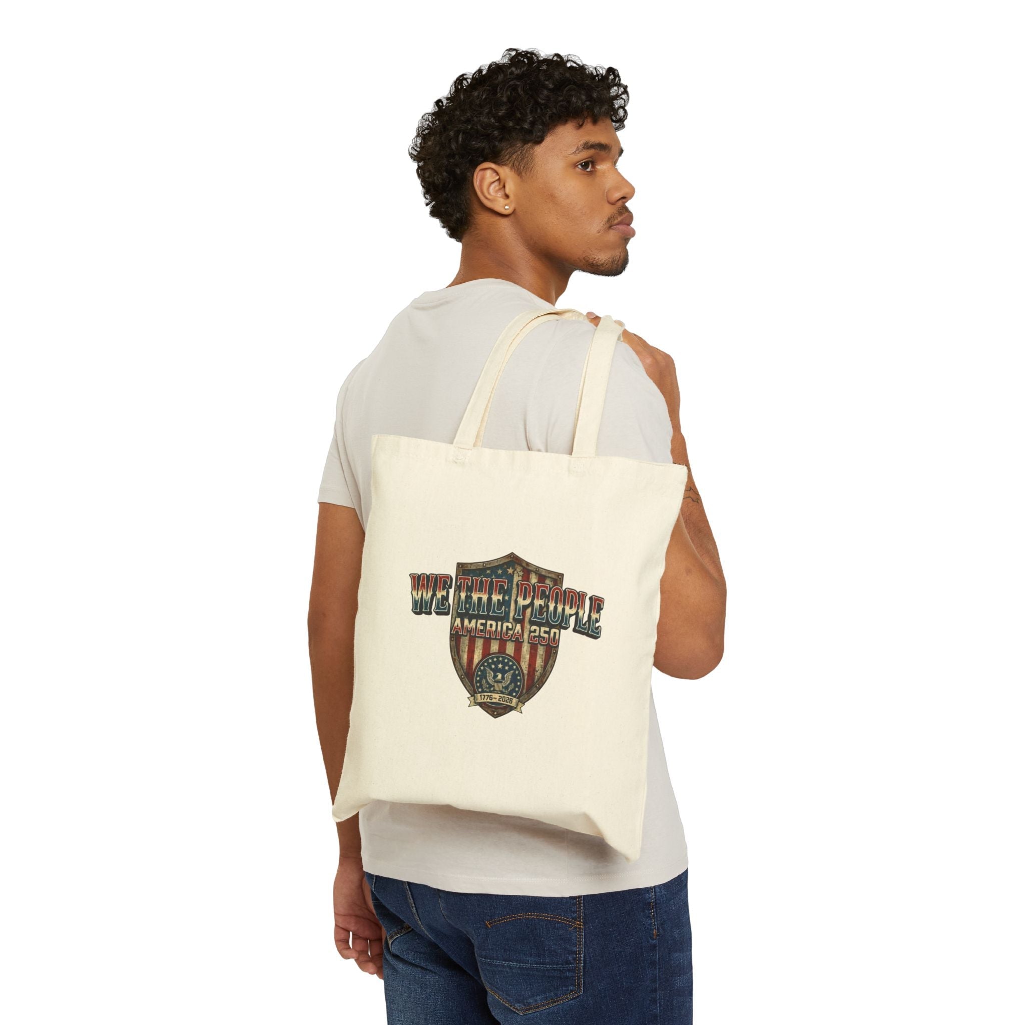 Patriotic We the People America’s 250th Anniversary Canvas Tote - PatriotDepot.com