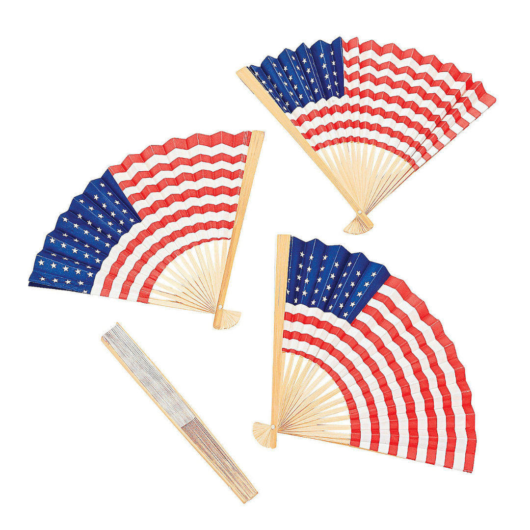 Patriotic Wood Hand Fan - PatriotDepot.com
