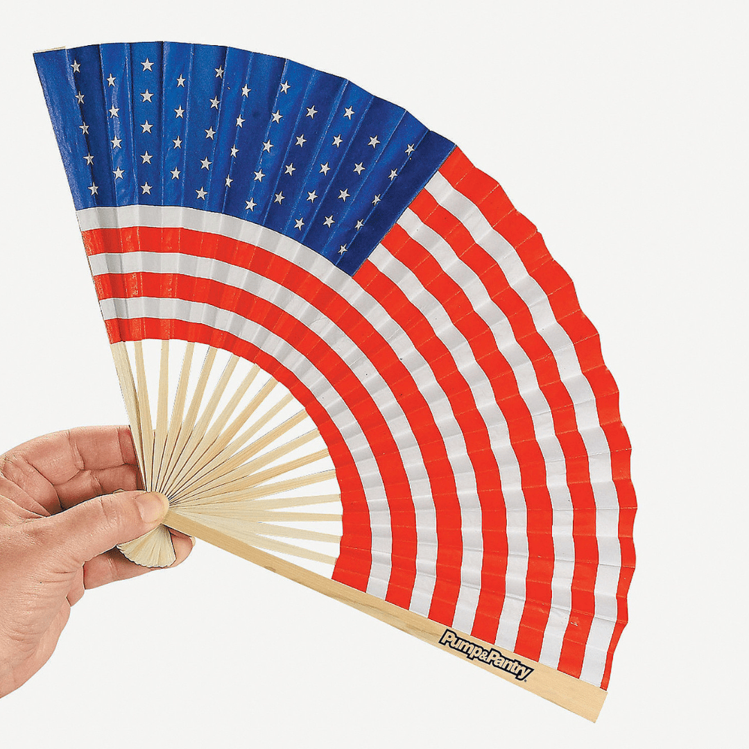 Patriotic Wood Hand Fan - PatriotDepot.com