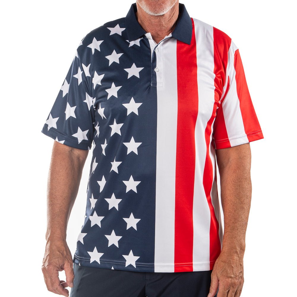 Performance Golf American Flag Polo Shirt - PatriotDepot.com