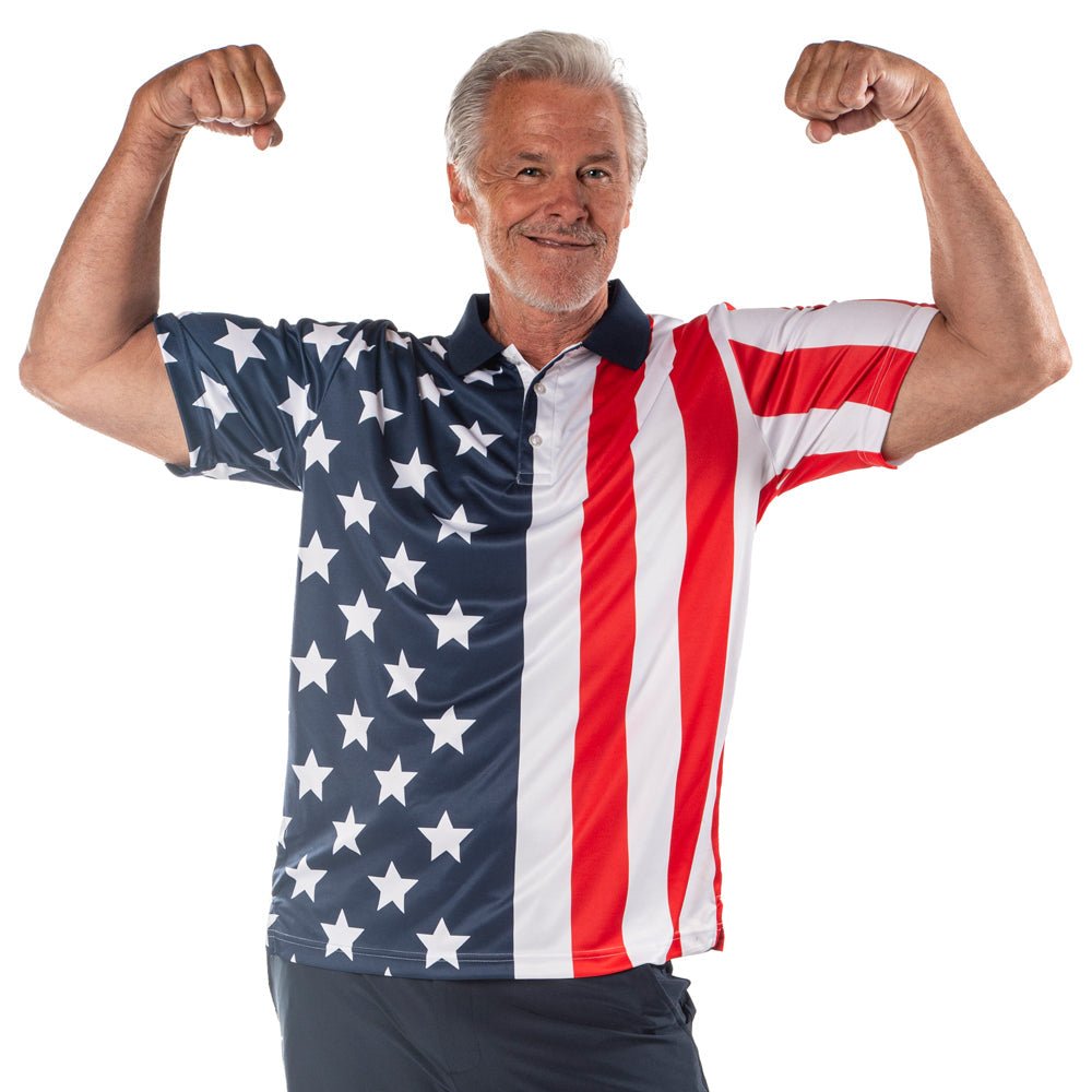 Performance Golf American Flag Polo Shirt - PatriotDepot.com