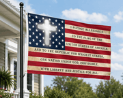 Pledge of Allegiance with Cross Patriotic Flag – 3’x5’ Faith & Freedom Flag - PatriotDepot.com