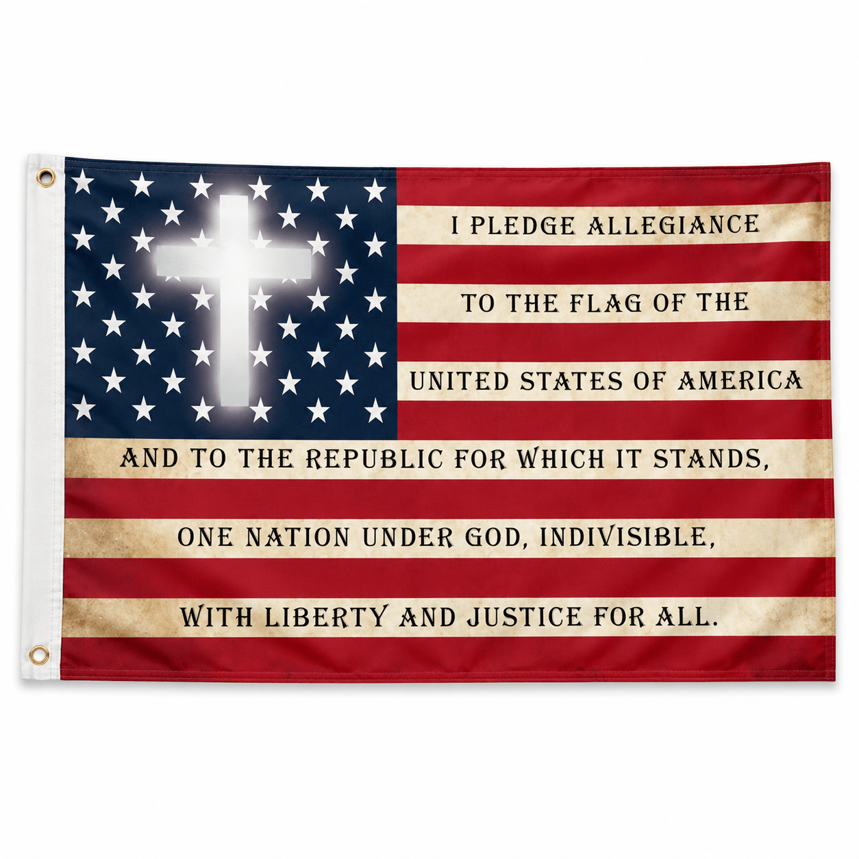 Pledge of Allegiance with Cross Patriotic Flag – 3’x5’ Faith & Freedom Flag - PatriotDepot.com