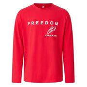 Premium Charlie Kirk Freedom Long Sleeve T-Shirt (Red) - PatriotDepot.com