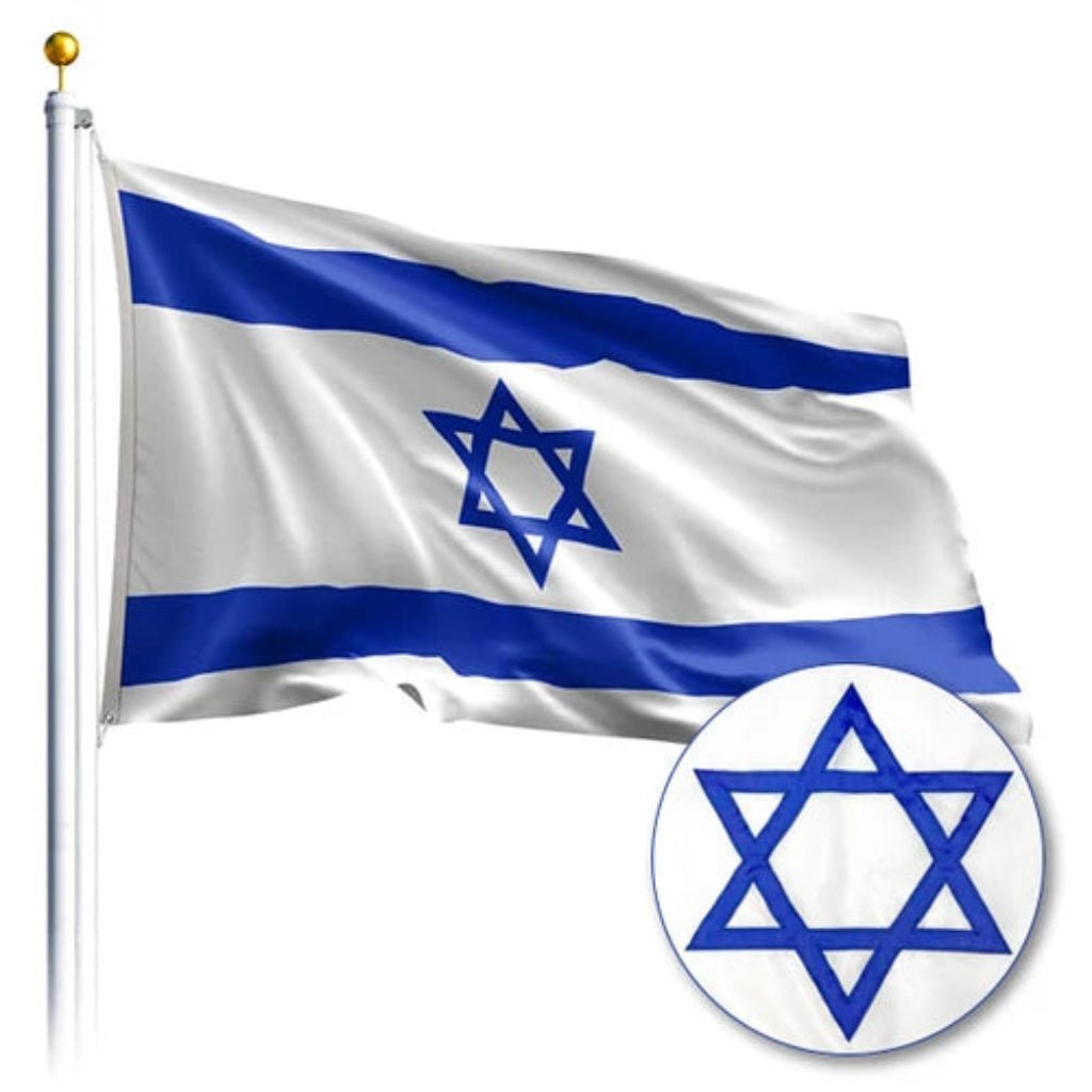 Premium Embroidered Star Israel Flag – 3′ × 5′ Heavy-Duty Nylon - PatriotDepot.com