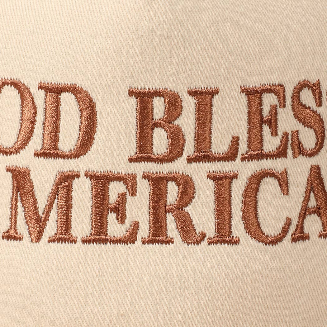 Premium God Bless America Two - Tone Embroidered Canvas Hat - PatriotDepot.com