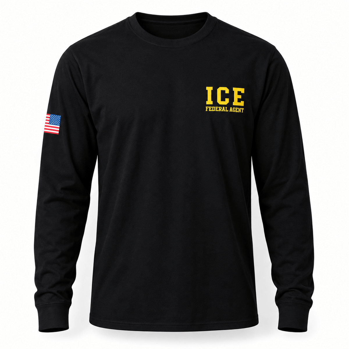 Premium ICE Immigration Enforcement Long-Sleeve Shirt | Front & Back Design - PatriotDepot.com