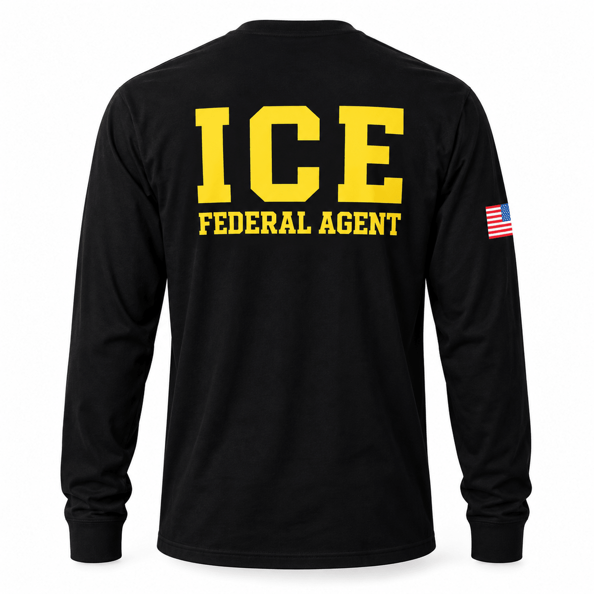 Premium ICE Immigration Enforcement Long-Sleeve Shirt | Front & Back Design - PatriotDepot.com