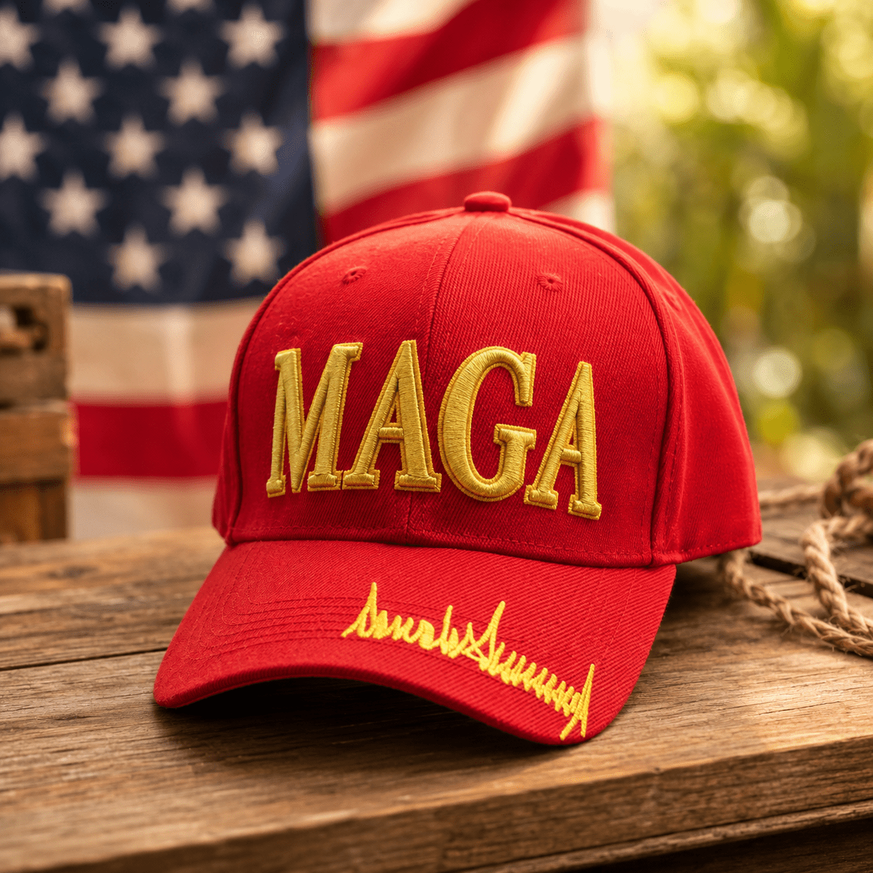 Premium MAGA Trump Signature 3D Custom Embroidered Hat - PatriotDepot.com