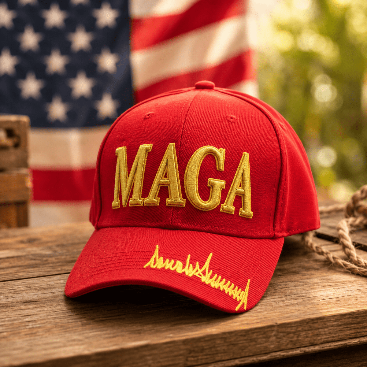 Premium MAGA Trump Signature 3D Custom Embroidered Hat - PatriotDepot.com