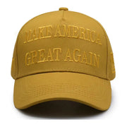 Premium Make America Great Again 45 - 47 Embroidered Hat (Gold) 3 Sided Design - PatriotDepot.com