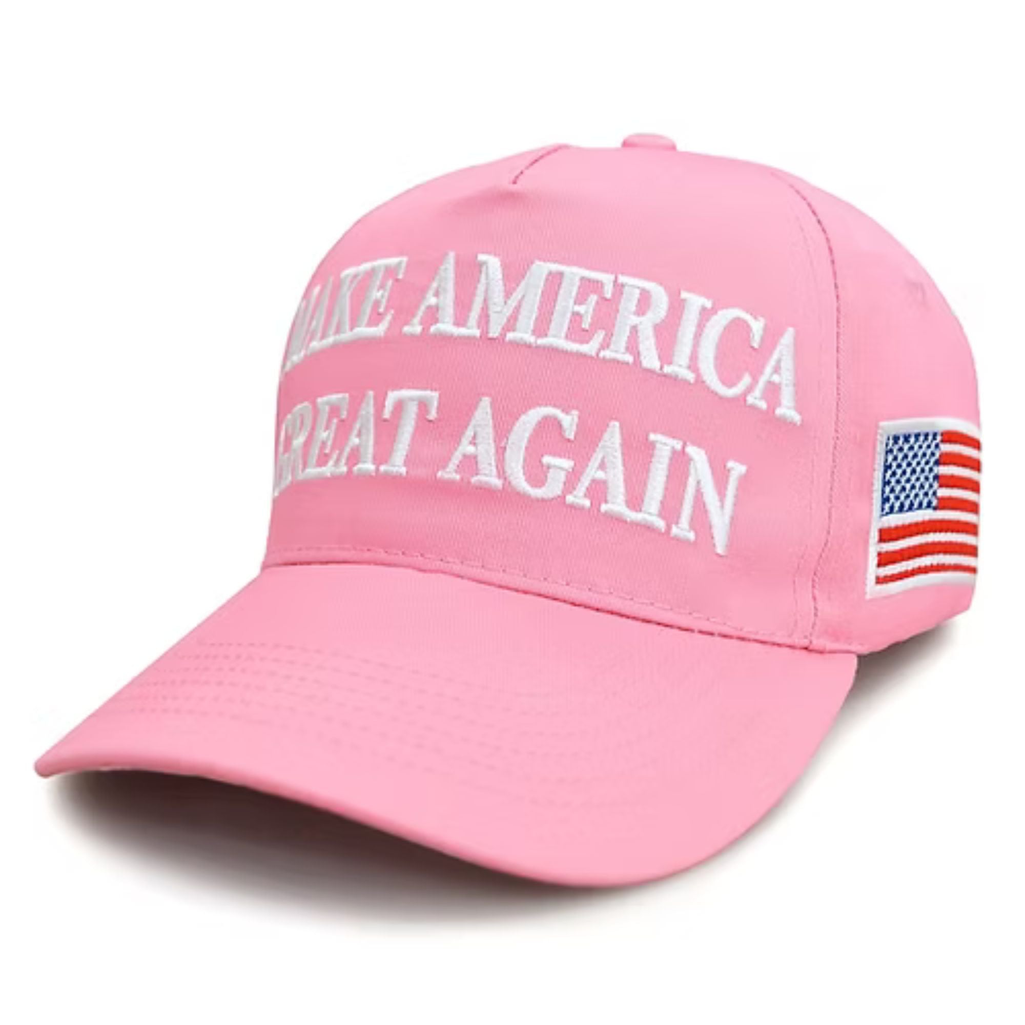 Premium Make America Great Again 45 - 47 Embroidered Hat (Pink) 4 - Sided Design - PatriotDepot.com