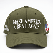 Premium Make America Great Again Embroidered Hat (Olive) 4 Sided Design - PatriotDepot.com