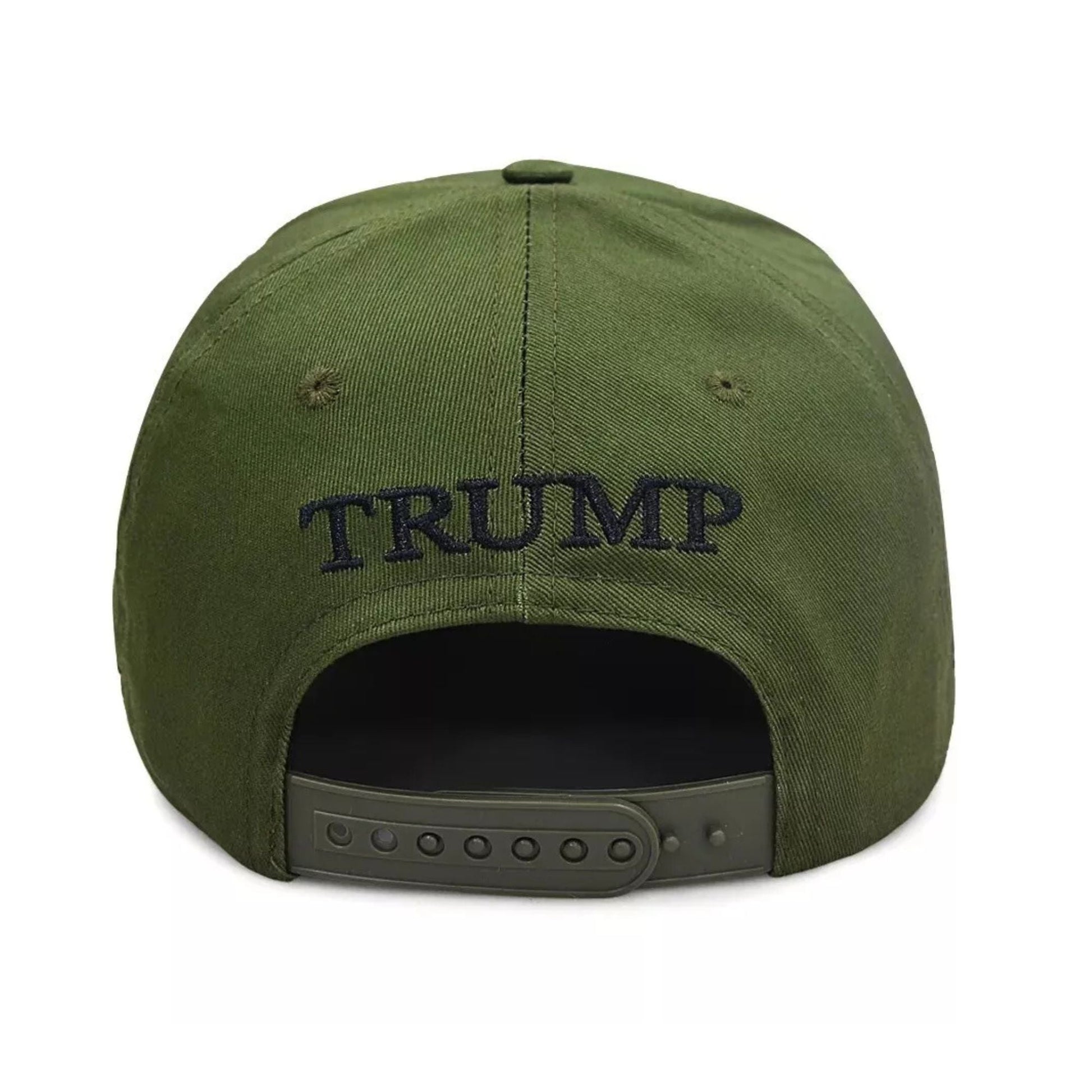Premium Make America Great Again Never Surrender Embroidered Hat (Military Green) 4 - Sided Design - PatriotDepot.com