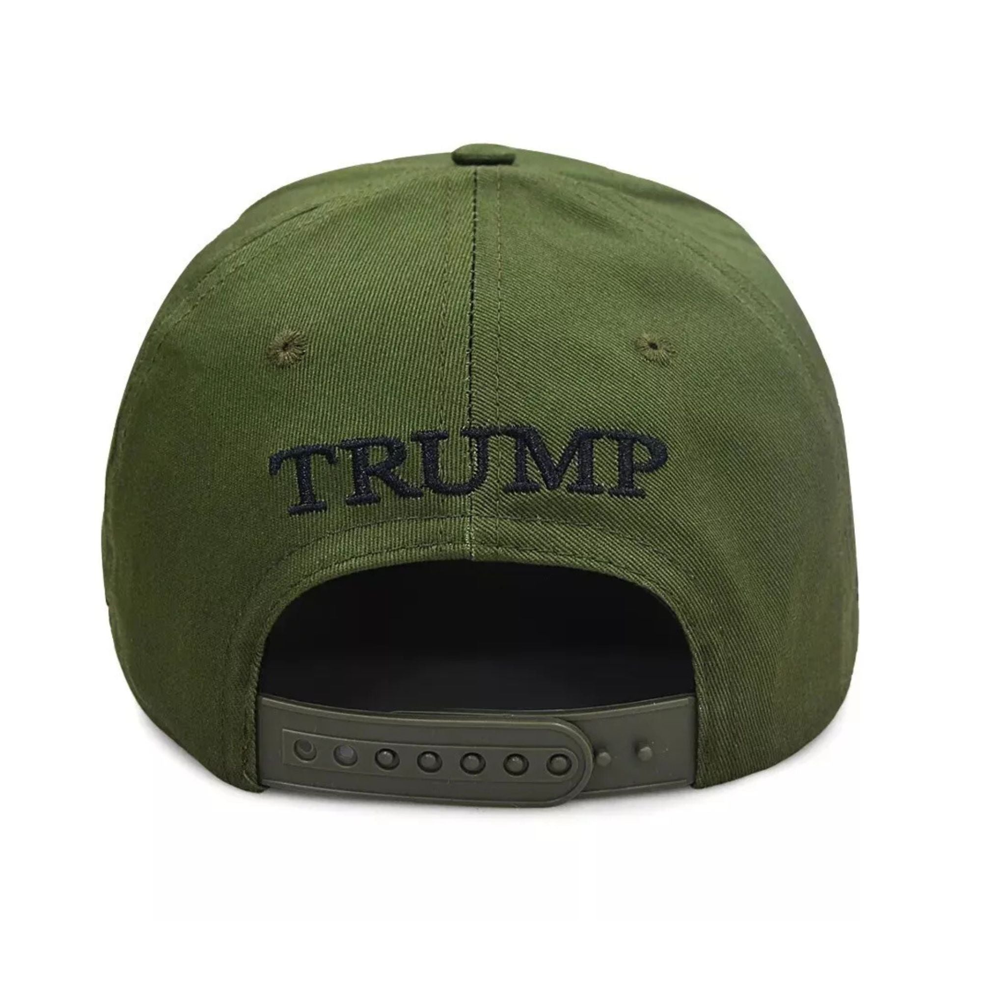 Premium Make America Great Again Never Surrender Embroidered Hat (Military Green) 4 - Sided Design - PatriotDepot.com
