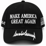 Premium Make America Great Again Trump Signature Embroidered 4-Sided Design Hat - PatriotDepot.com