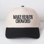 Premium Make Heaven Crowded Two - Tone Embroidered Canvas Hat (Black) - PatriotDepot.com