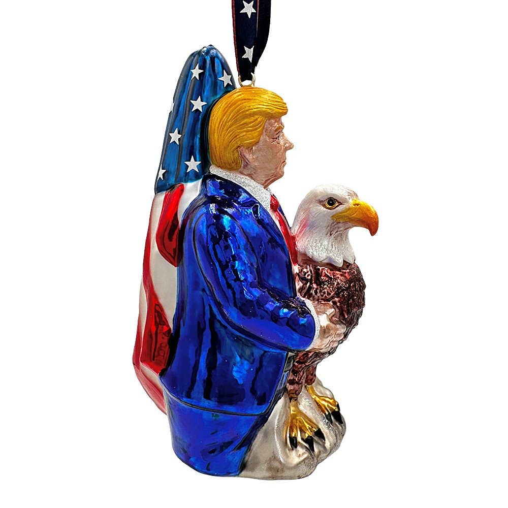 Premium President Trump Patriotic Glass Ornament - PatriotDepot.com