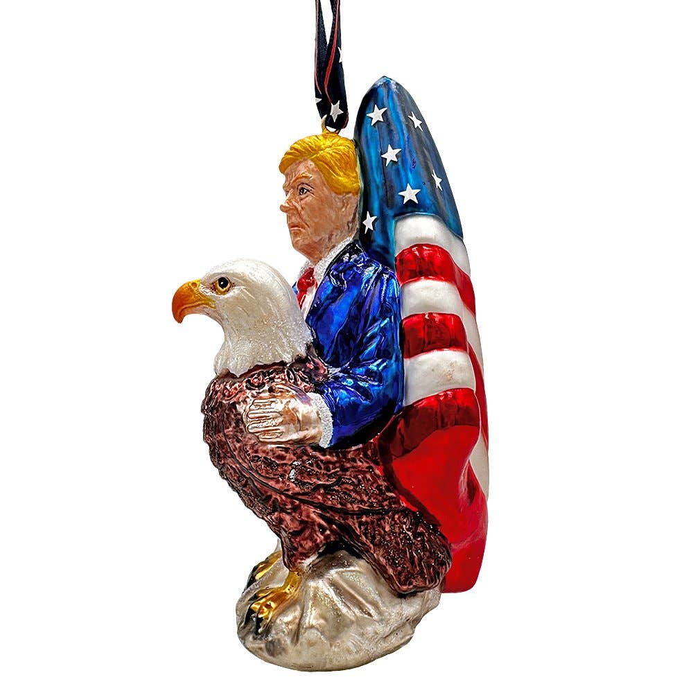 Premium President Trump Patriotic Glass Ornament - PatriotDepot.com