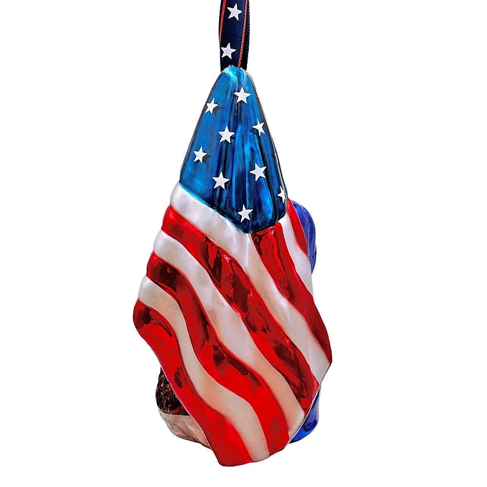 Premium President Trump Patriotic Glass Ornament - PatriotDepot.com