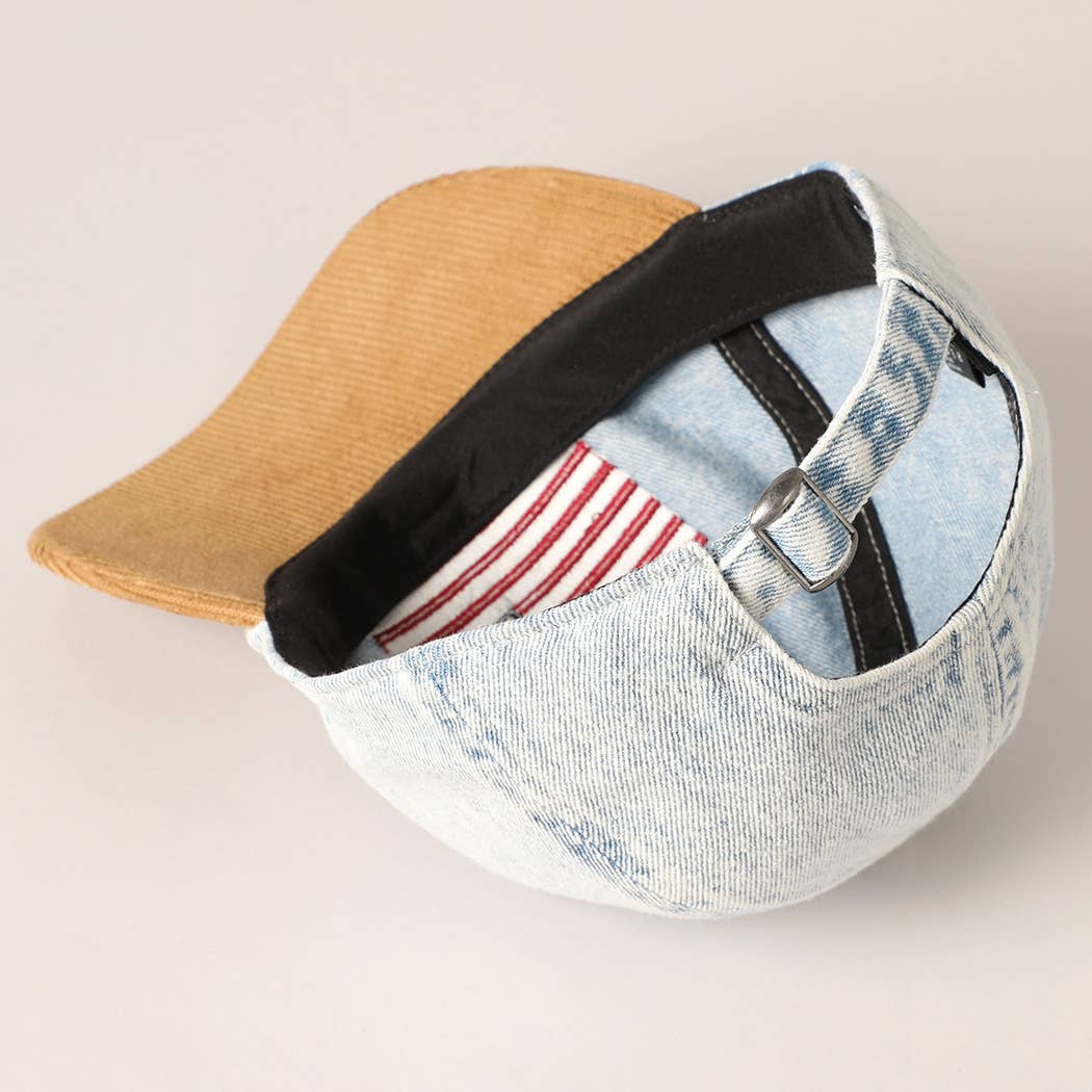 Premium Two - Toned American Flag Custom Embroidered Denim Hat - PatriotDepot.com