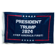 President Trump 2024 Keep America First 3'x5' Flag (Double Sided) - PatriotDepot.com