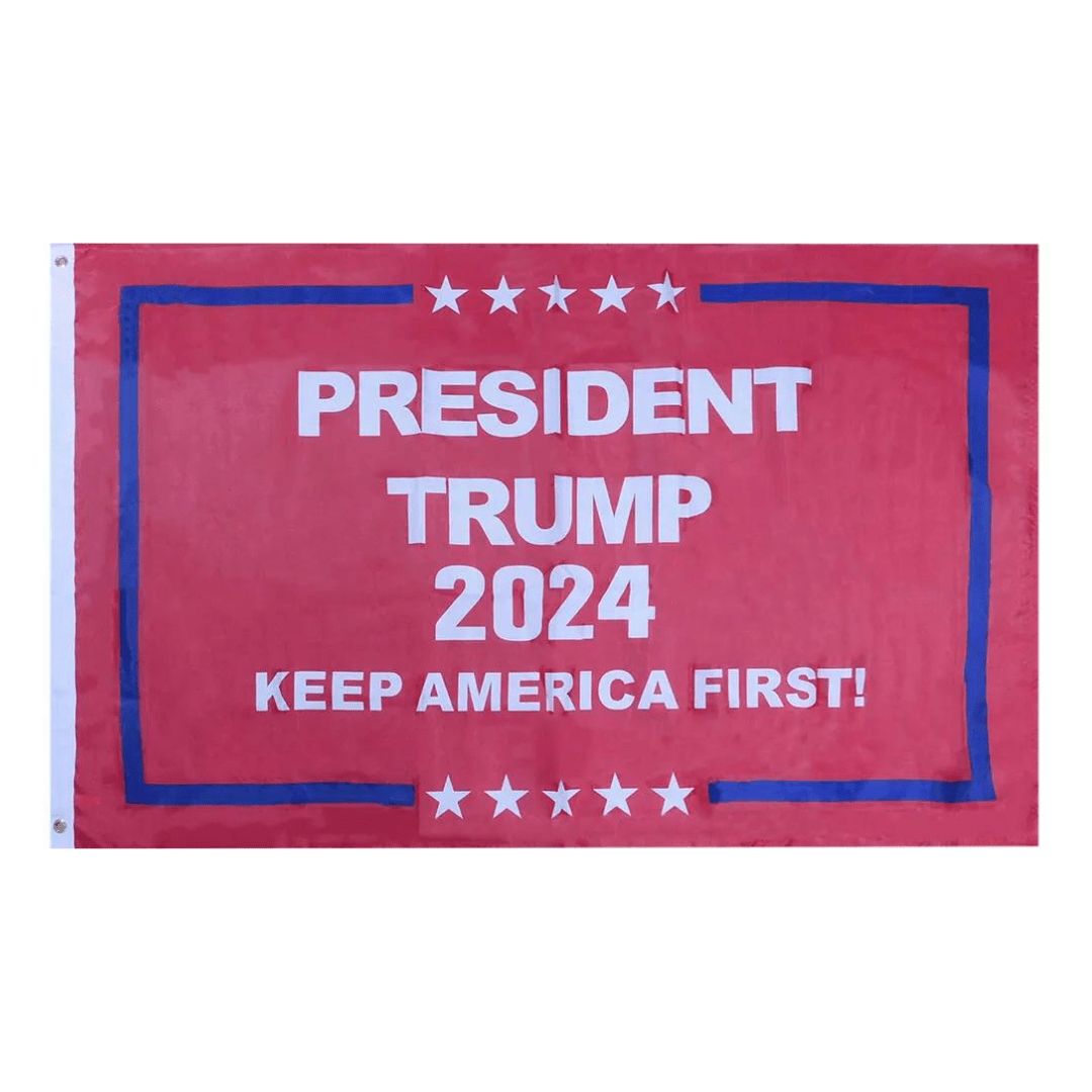 President Trump 2024 Keep America First 3'x5' Flag (Double Sided) - PatriotDepot.com